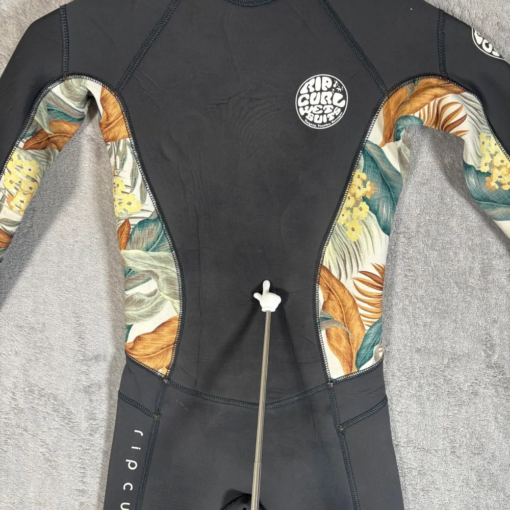 Rip Curl Dawn Patrol Youth 8 Tropical Floral Fullsuit Wetsuit Black 3/2mm Zip